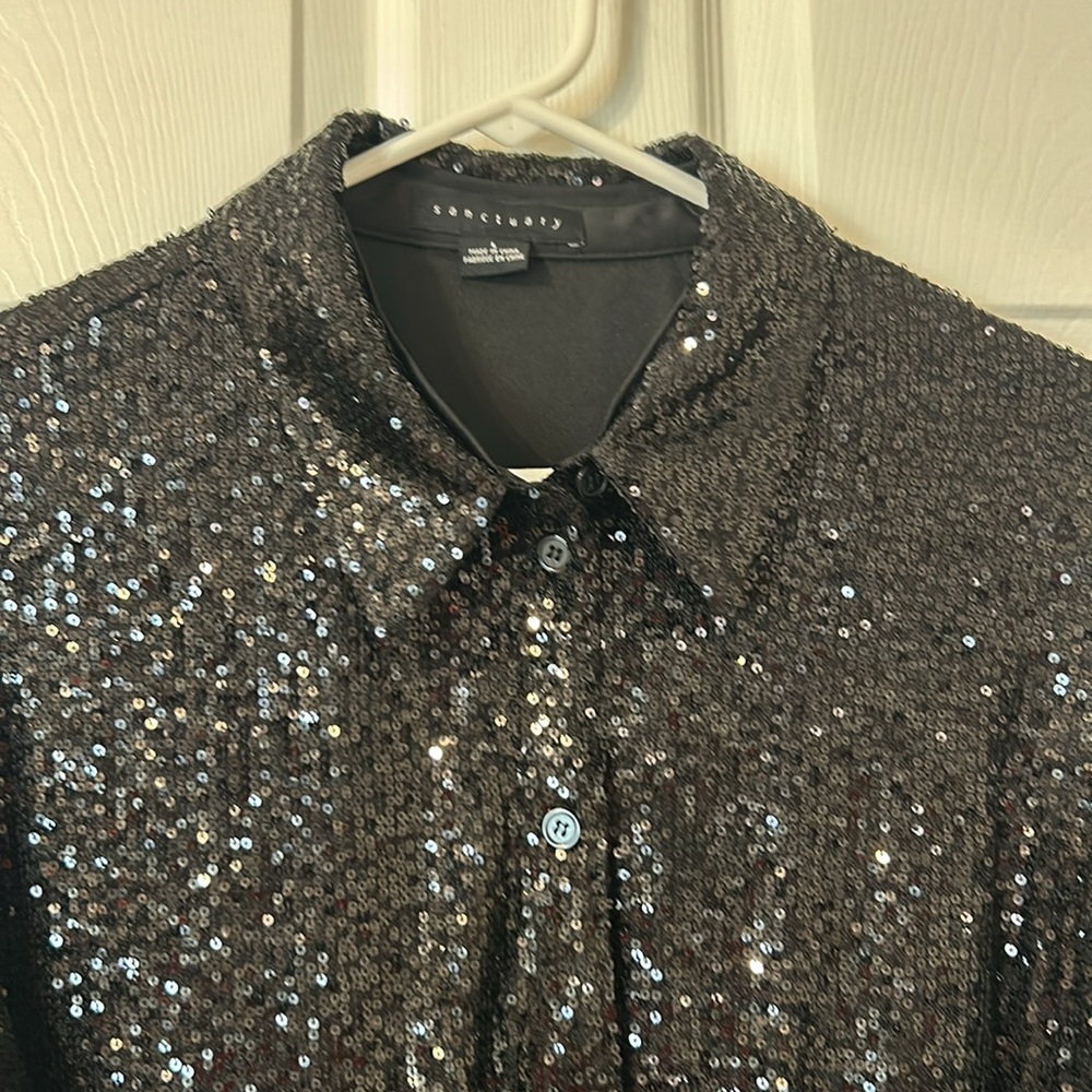 Black Sequin Top - image 3